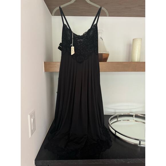 We are HAH The Evelyn Lace Up Reversible Dress in Noir - Picture 2 of 9